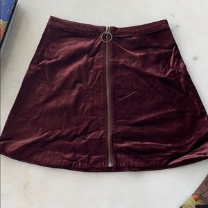Free People velvet mini skirt